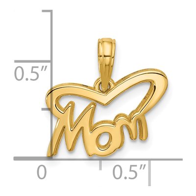 14K Yellow Gold MOM Pendant – view 4