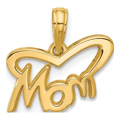 14K Yellow Gold MOM Pendant