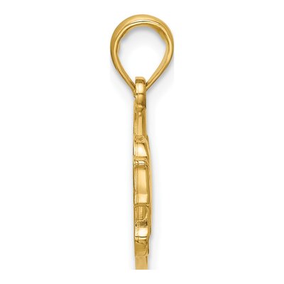 14K Yellow Gold Mustang Circle Pendant – view 2