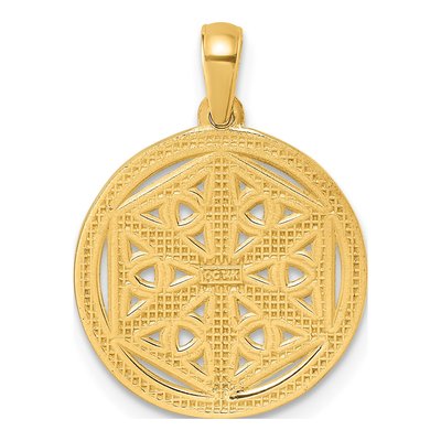 14K Yellow Gold Celtic Knot Hexagon Pendant – view 4