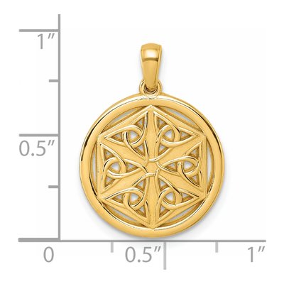 14K Yellow Gold Celtic Knot Hexagon Pendant – view 5