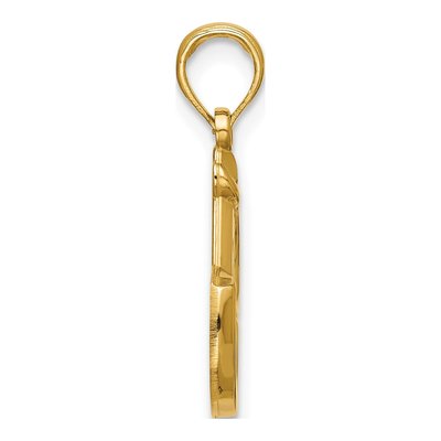 14K Yellow Gold Stirrup Pendant – view 2