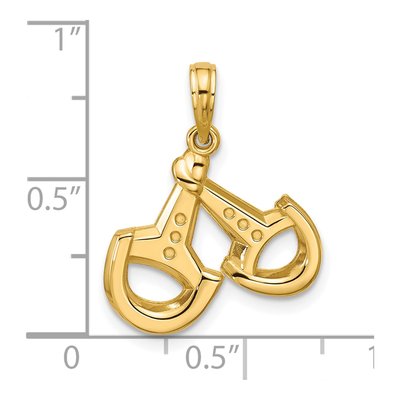 14K Yellow Gold Stirrup Pendant – view 4