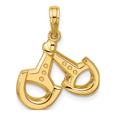 14K Yellow Gold Stirrup Pendant