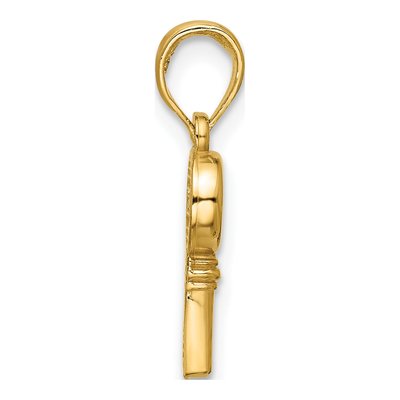 14K Yellow Gold Heart Key Pendant – view 2