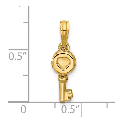 14K Yellow Gold Heart Key Pendant – view 5