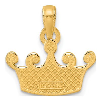 14K Yellow Gold Crown Pendant – view 4