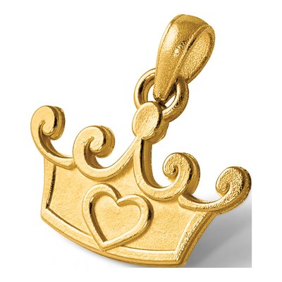 14K Yellow Gold Crown Pendant – view 6