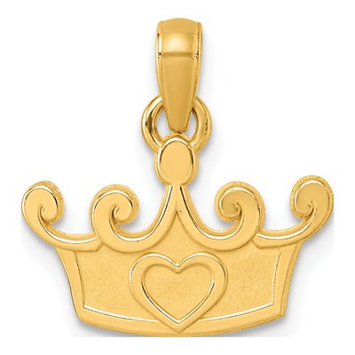 14K Yellow Gold Crown Pendant