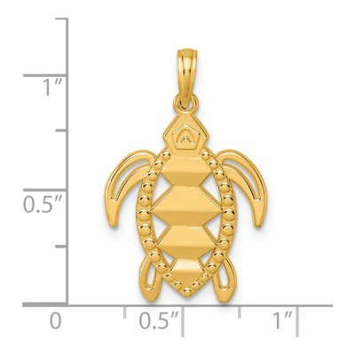 14K Yellow Gold Turtle Pendant – view 5