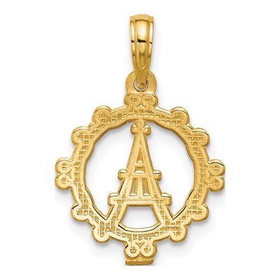 14K Yellow Gold Eiffel Tower Pendant – view 3