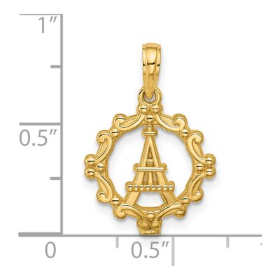 14K Yellow Gold Eiffel Tower Pendant – view 4