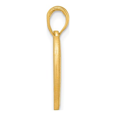 14K Yellow Gold Grooved Heart Pendant – view 3