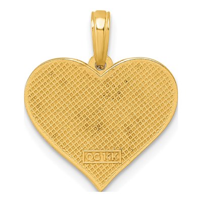 14K Yellow Gold Grooved Heart Pendant – view 4