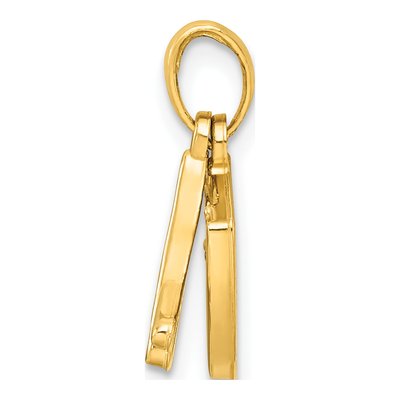 14K Yellow Gold Drumsticks Drum Pendant – view 3