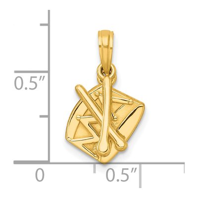 14K Yellow Gold Drumsticks Drum Pendant – view 6