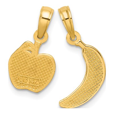 14K Yellow Gold Banana Apple Set Pendant – view 5