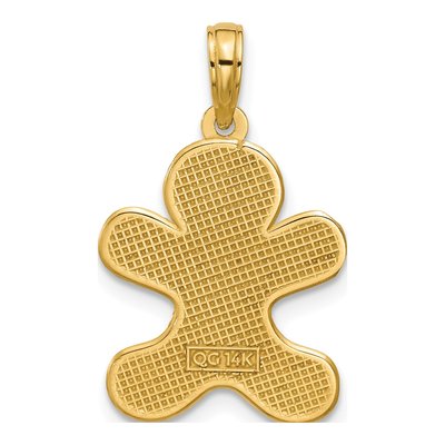 14K Yellow Gold Gingerbread Man Pendant – view 3