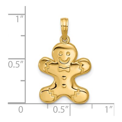 14K Yellow Gold Gingerbread Man Pendant – view 4
