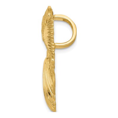14K Yellow Gold Diamond-Cut Sea Life Omega Slide Pendant – view 2