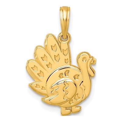 14K Yellow Gold Turkey Pendant
