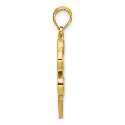 14K Yellow Gold Four Leaf Clover Pendant – view 2