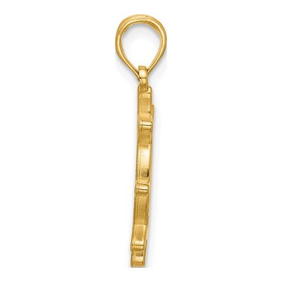 14K Yellow Gold Turtle Ship's Wheel Pendant – view 2