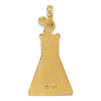 14K Yellow Gold Green Enamel Flask Pendant – view 4
