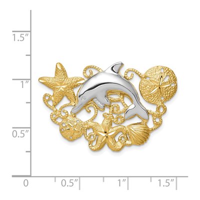 14K Two-Tone Gold Sea Life Omega Slide Pendant – view 3