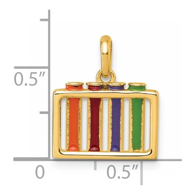 14K Yellow Gold Enameled Test Tubes Pendant – view 5