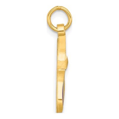 14K Yellow Gold Enameled Rainbow Brush Pendant – view 4