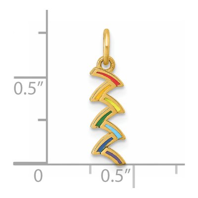 14K Yellow Gold Enameled Rainbow Pendant – view 5