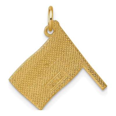 14K Yellow Gold Enameled Rainbow Flag Pendant – view 4