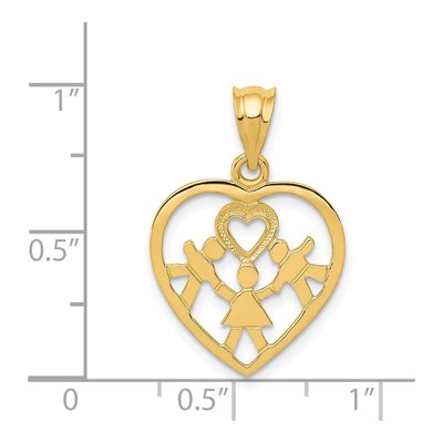 14K Yellow Gold Kids Heart Pendant – view 5
