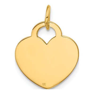 14K Yellow Gold Heart Disc Pendant – view 4