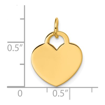 14K Yellow Gold Heart Disc Pendant – view 5