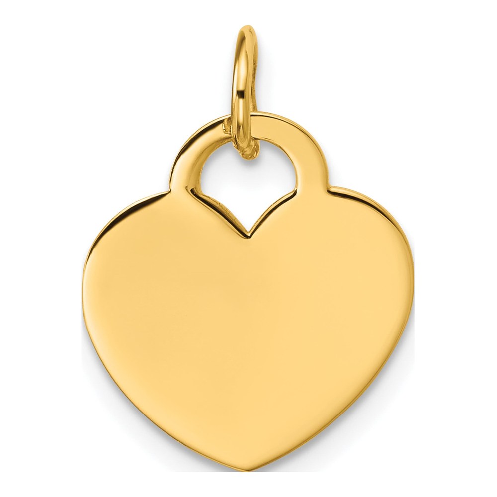 14K Yellow Gold Heart Disc Pendant