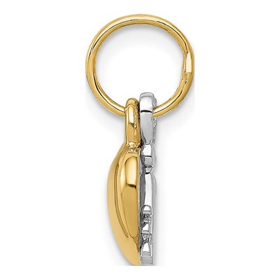 14K Two-Tone Gold Key Heart Lock Charm – view 3