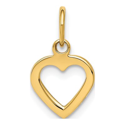 14K Yellow Gold Cut-Out Heart Pendant