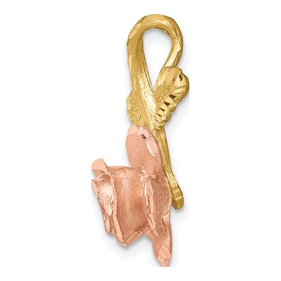 14K Two-Tone Gold Rose Chain Slide Pendant – view 3