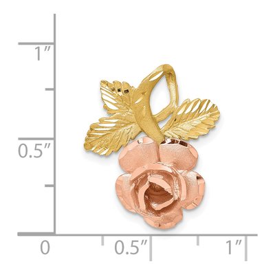 14K Two-Tone Gold Rose Chain Slide Pendant – view 4