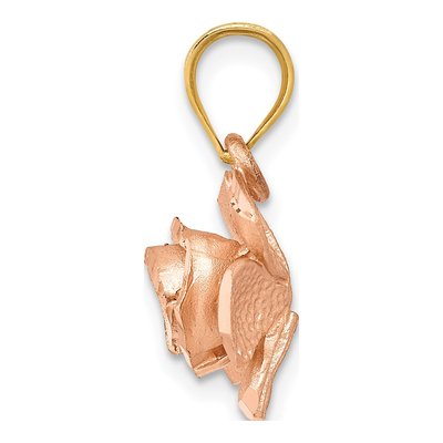 14K Two-Tone Rose Charm Pendant – view 3
