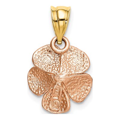 14K Two-Tone Rose Charm Pendant – view 4