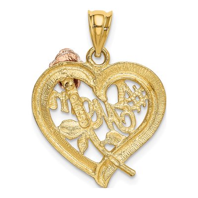 14K Two-Tone Gold MOM Number 1 Pendant – view 4
