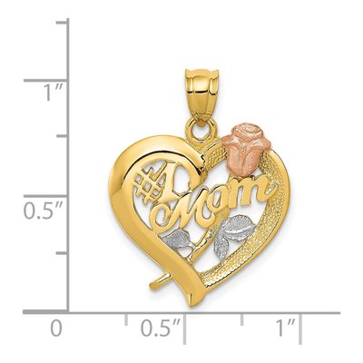 14K Two-Tone Gold MOM Number 1 Pendant – view 5