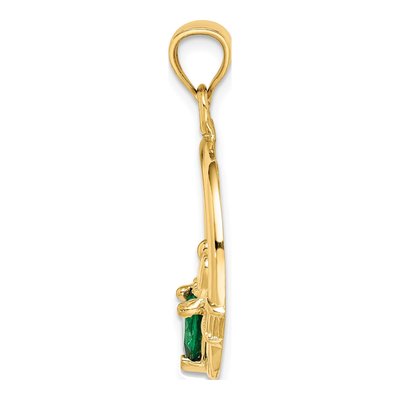 14K Yellow Gold CZ Claddagh Pendant – view 3