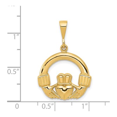 14K Yellow Gold Claddagh Pendant – view 5