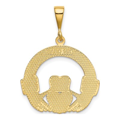 14K Yellow Gold Claddagh Pendant – view 4