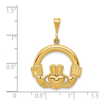 14K Yellow Gold Claddagh Pendant – view 5