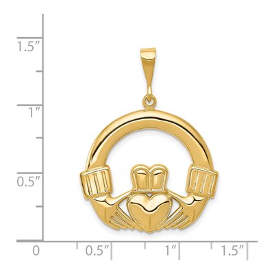 14K Yellow Gold Claddagh Pendant – view 5